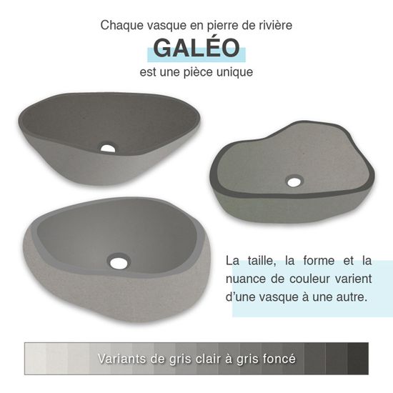 Lavabo Pierre Rivière Noir WIFESE 30x25cm - Vasque à Poser Élégante Pour Salle De Bain