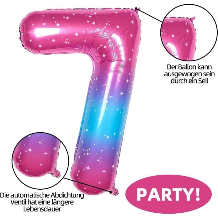 Ballon Géant Numéro 7 Vert - Ballon Decoration Anniversaire 7 Ans