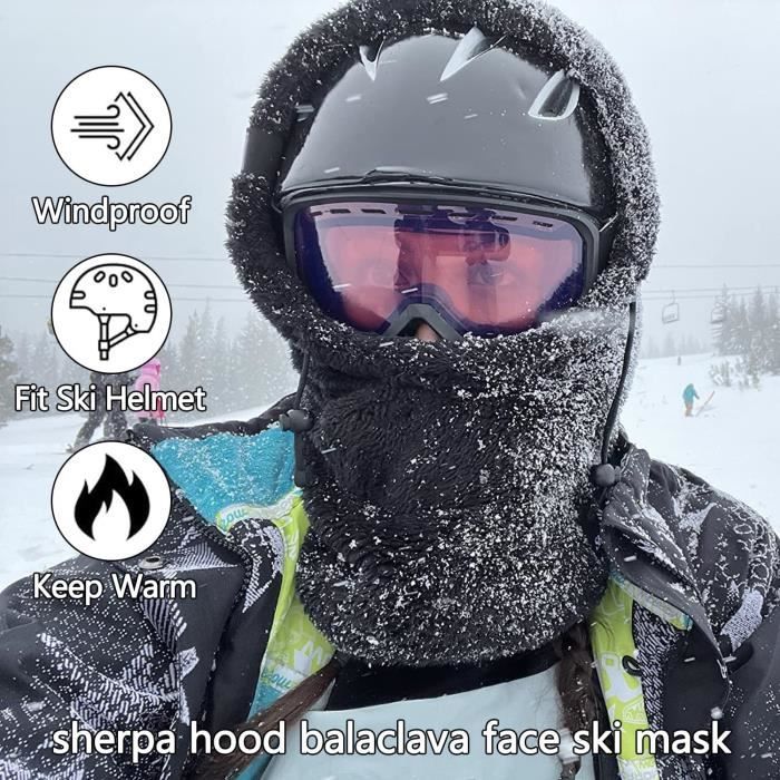 Cache-cou en polaire - Bonnet d'hiver - Masque de moto - Cagoule -  Balaclava Skiing 