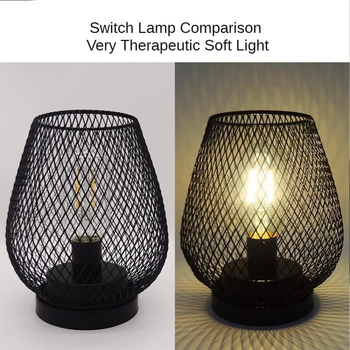 Lampe à motifs sans fil avec ampoule LED, lampe à piles en métal