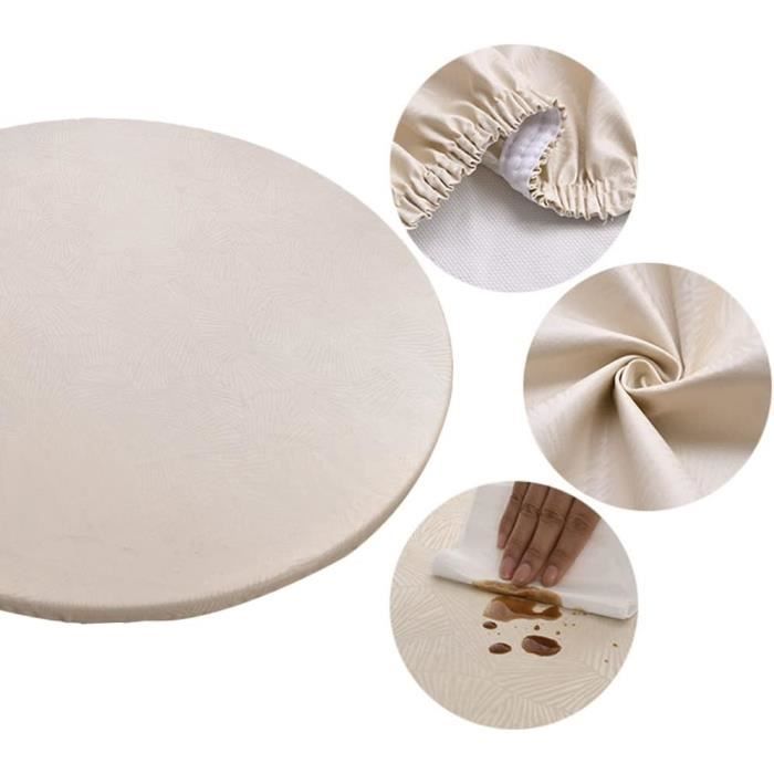 Nappe Ronde PVC 90x110cm Étanche - Gris - Bord Élastique Pour Intérieur/Extérieur