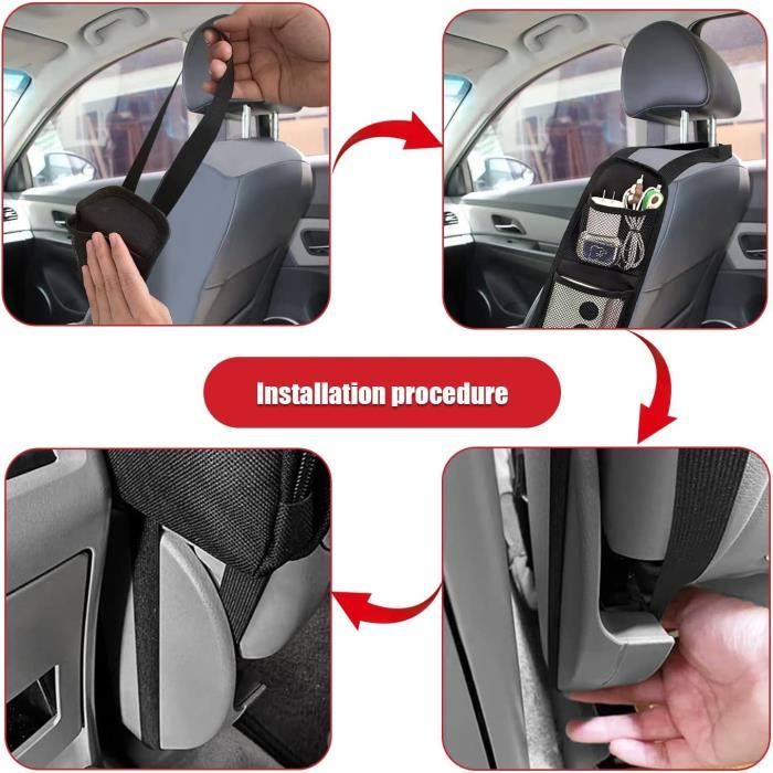 2 Pièces Organiseurs De Voiture En Nylon Imperméable - Rangement Siège Auto Grand Espace, Protection Anti-Piétinement & Poche Tablette