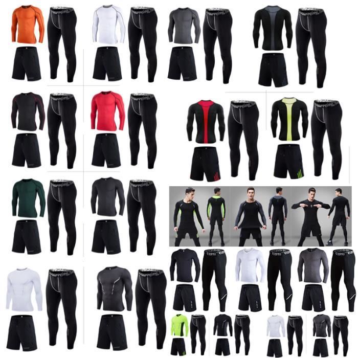 Ensemble de Vêtement Sport Homme - Fitness Running - 5 Pièces - Noir  Compression Noir compression - Cdiscount Sport