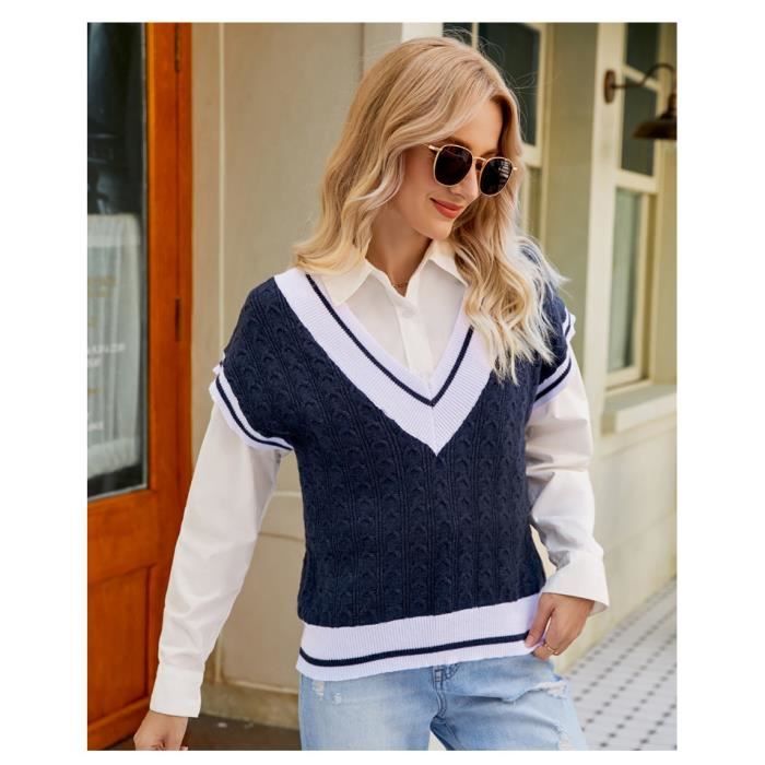 Gilet sans manche online femme col v