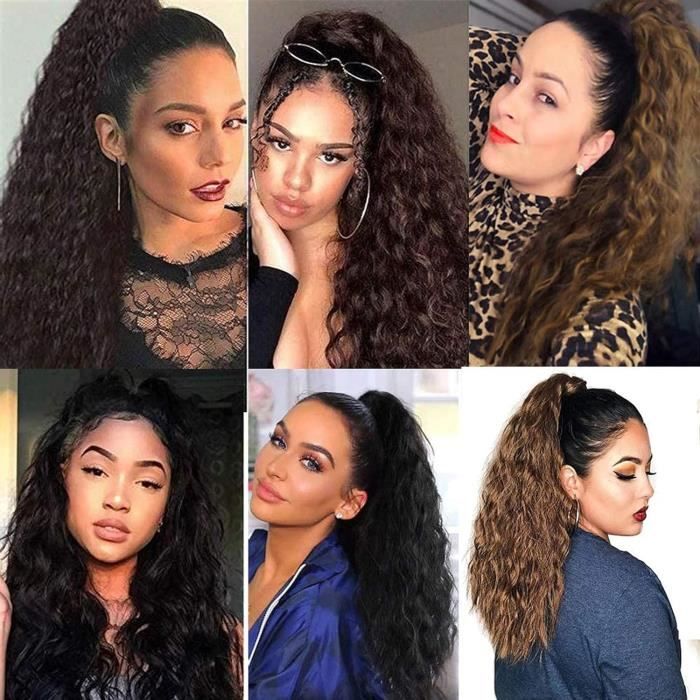 Extension de queue de cheval longue ondulée extension de queue de ...