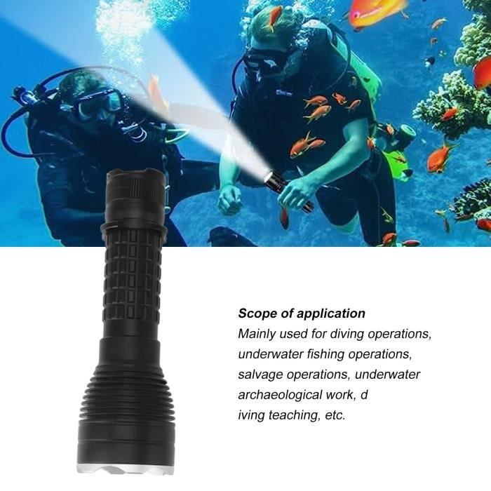 Lampe De Poche Professionnelle À Led Pour Plongée Sous-marine, Torche
