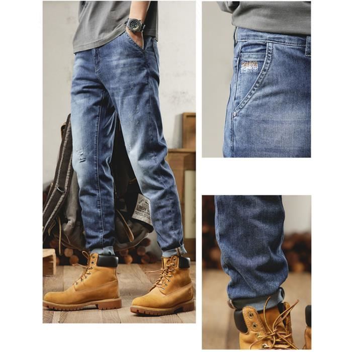Jean Femme New Look Used And Abuse Taille 32 Jambe 29 - Délavé Bleu Foncé - Occasion Très Bon état