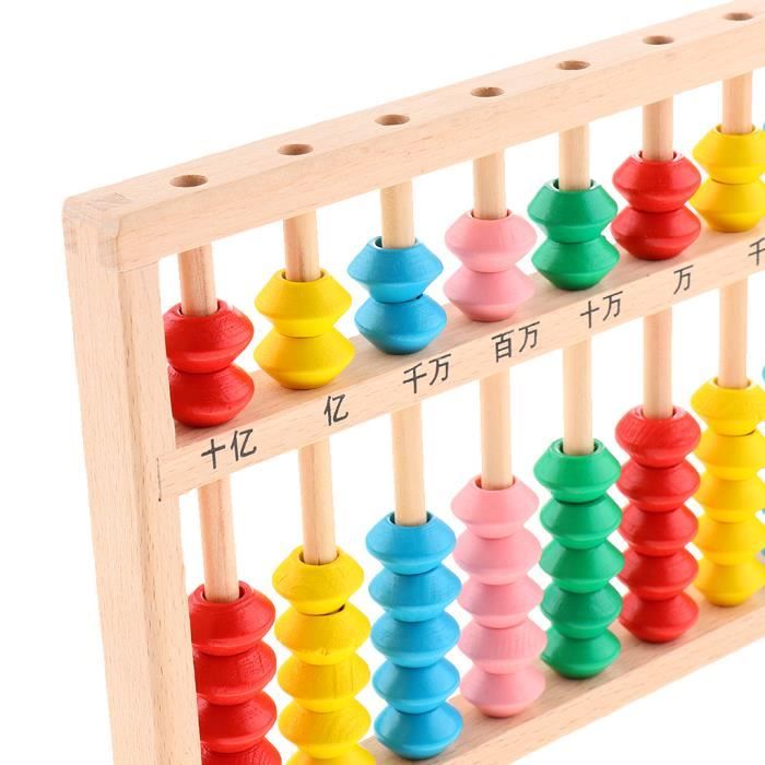Boulier Vintage En Bois - 13 Colonnes - Abacus Arithmétique - Fourniture Scolaire Rétro