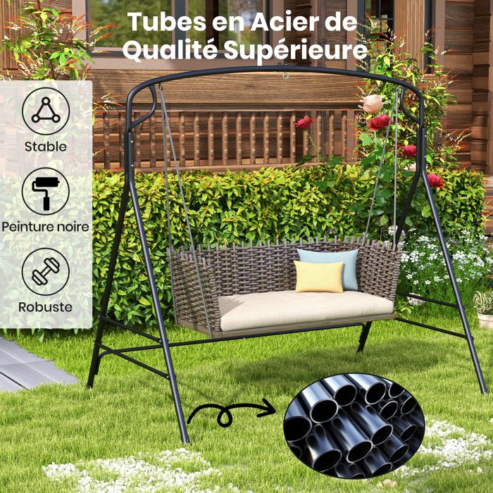 2 Raccords En Acier Pour Balançoire VEVOR – Support En A Structure Triangulaire, Pour Poutres Et Poteaux Bois