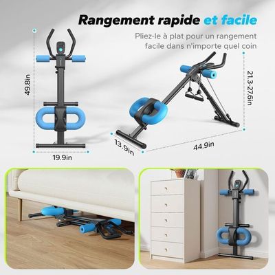 Machine à Abdominaux Multifonction MERACH | Banc Réglable, Charge 136kg, Pour Sit-Up, Vélo Aérien... - 6