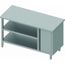 Table Inox Cuisine Professionnelle Porte A Droite 2 Etageres