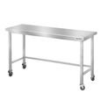 Table de travail en inox Bar 1500x800 mm avec renfort sur roulettes ...