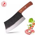 DENGJIA couteaux à légumes en acier au carbone faits à la main chinois et couteau à trancher couperet à viande de cuisine-0