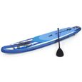 Stand Up Paddle Board Gonflable - COSTWAY - Bleu - 335x76x16CM - Pagaie Réglable - Pompe - Aileron Amovible-0