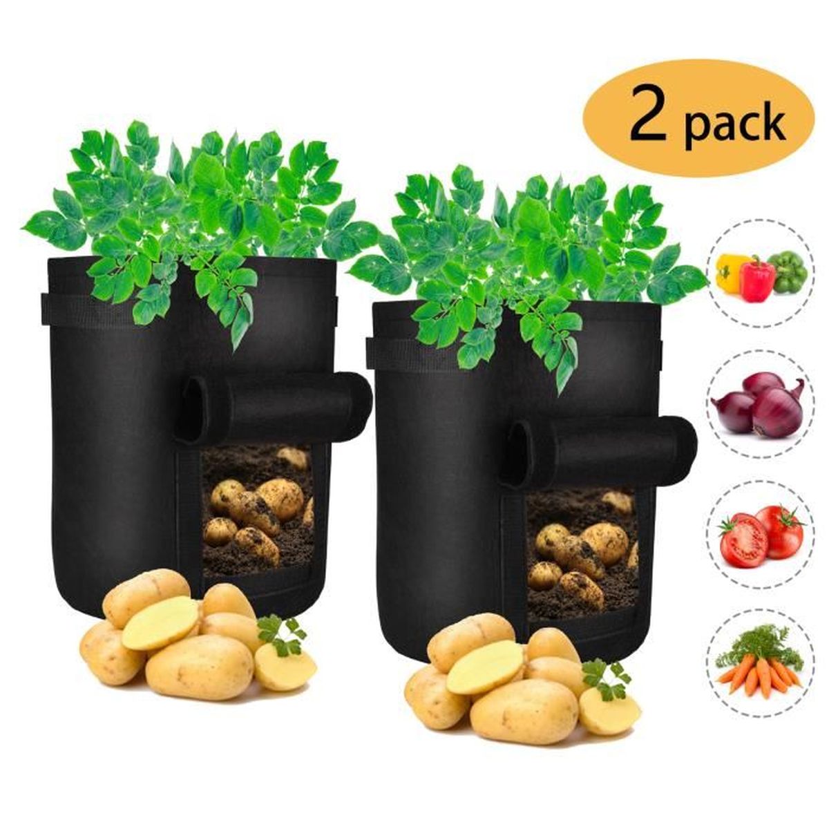 2 Pcs Sacs Pour Culture De Pommes De Terre Sac Pour Plantes De 7 Gallons Pour Pommes De Terre Carottes Et Tomates Achat Vente Plante Poussee 2 Pcs Sacs Pour Culture De Cdiscount