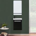Lave-mains noir carbone NEVADA - MOB-IN - Vasque en céramique - Robinet noir - Miroir tablette noire