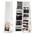 HOMCOM - Armoire à Bijoux - MDF - 38x38x160cm - Blanc