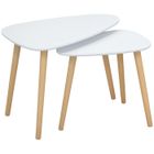 HOMCOM - Lot de 2 tables basses - MDF - 59.5x39.5x45cm - Blanc