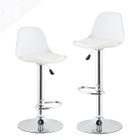 KITYTETY Tabourets de Bar et Cuisine Design SIG - Lot de 2 Chaises de Bar - Hauteur Réglable (Blanc)