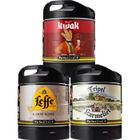 SAVEUR BIERE Assortiment 3 fûts de bière Perfectdraft 6 litres Leffe Blonde - Kwak - Tripel Karmeliet - 15 euros de consigne inclus