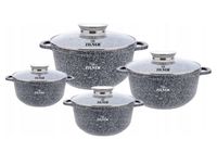Set de 8 casseroles en granit Set de vaisselle avec revêtement en marbre Zilner ZL-7078