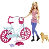 BARBIE à Vélo avec ses chiens