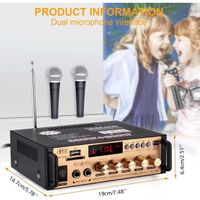 Amplificateur Audio De Son 12V/220V LCD 2CH HiFi Stéréo BT FM Radio Portable Home 600W ACMOMO
