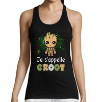 Débardeur Femme Je s'appelle Groot - Modèle Design Le Plus Mignon Cute de la Galaxie | T-Shirt sans Manche (S - XXL)