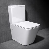 Sogood WC toilettes à poser céramique blanc toilette avec réservoir abattant silencieux avec frein de chute Stand112T