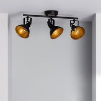 Lampe Plafond Orientable Emer 3 Spots Noir  Noir