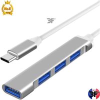 Hub USB C vers 4 Ports USB Hub en Aluminium 5Gbps Adaptateur USB C Compatible avec  MacBook Pro Air iPad Pro Air Surface Galaxy