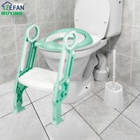 Réducteur Toilette Enfant pliable - ZEFAN - Siège de Toilette bébé rembourré PVC - Blanc+vert clair