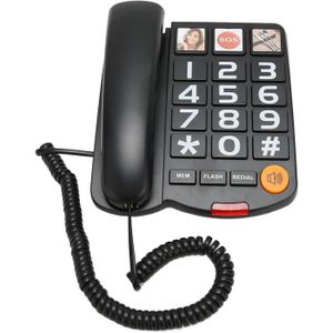 Téléphone fixe Téléphone Fixe à Gros Boutons pour Personnes âgées