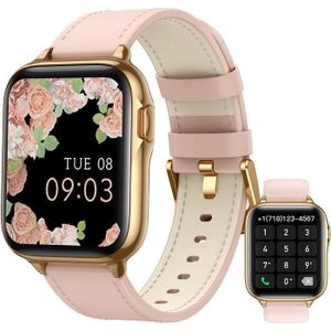 MONTRE CONNECTÉE Montre Connectée Femme Bluetooth Appel, 1,7'' Intelligent Smartwatch avec Oxymetre, Podometre, IP68 Étanche pour Android iOS -Rose