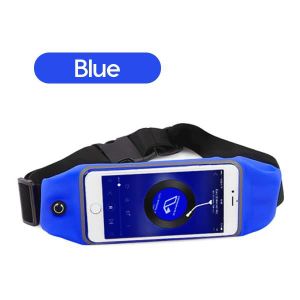 SAC DE SPORT Bleu-Sac de ceinture étanche pour hommes et femmes, avec écran tactile de 6.8 pouces, sac de sport, course à