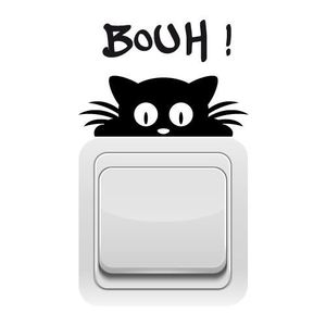 ufengke Adhesif Stickers Muraux Interrupteur Chats Noir Decoration Autocollant Mural Animaux pour Chambre Fille Gar/çon Cuisine Salon