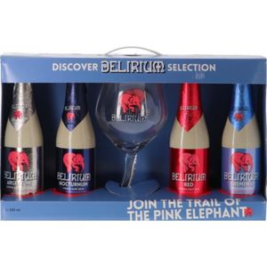 COFFRET CADEAU ALCOOL Coffret Delirium Discovery 4x33cl + 1 verre