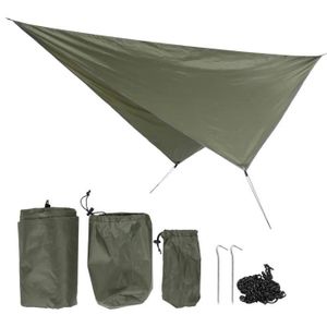 TENTE DE CAMPING Cikonielf Camping Tent Tarp 360x290cm Couverture de Camping Étanche Multifonction Rhombus Canopy Beach Shade Cloth(armée verte )