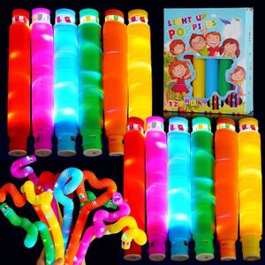 HAND SPINNER - ANTI-STRESS Lot de 6 tubes lumineux Pop Fidget pour enfants - 