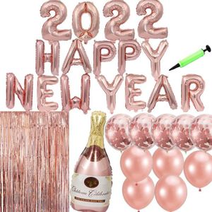 Déco de fête murale Balloon De Fete Nouvel An Or Rose Happy New Year E