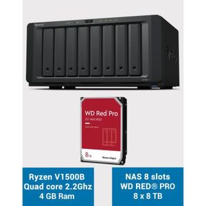 SERVEUR STOCKAGE - NAS  Synology DS1821+ Serveur NAS 8 baies WD RED PRO 64