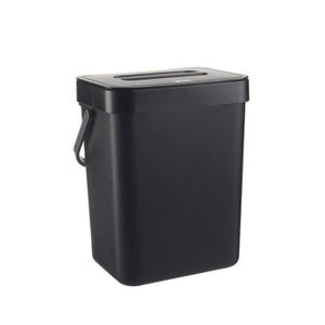 COMPOSTEUR - ACCESSOIRE TMISHION - Conteneur de comptoir domestique - Petit bac à compost de cuisine 3L - Noir élégant