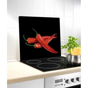 Credence Chevaux - Air - Mer Fond de hotte 80x55 cm Credence aluminium  Plaque inox de cuisine