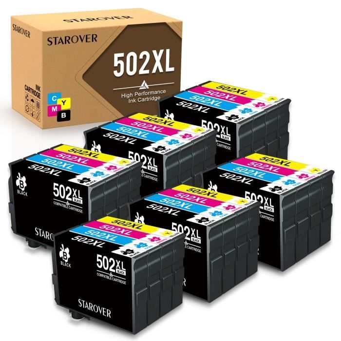 Epson 502 XL Noir et Couleurs - Pack 5 cartouches d'encre compatibles -  Premium Solution - k2print