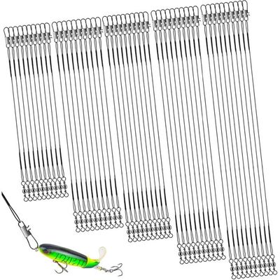 Lot De 60 Bas De Ligne Acier Inoxydable Pour Brochet – émerillons Inclus, Tailles 10/15/20/25/30 Cm, Eau Douce Et Salée
