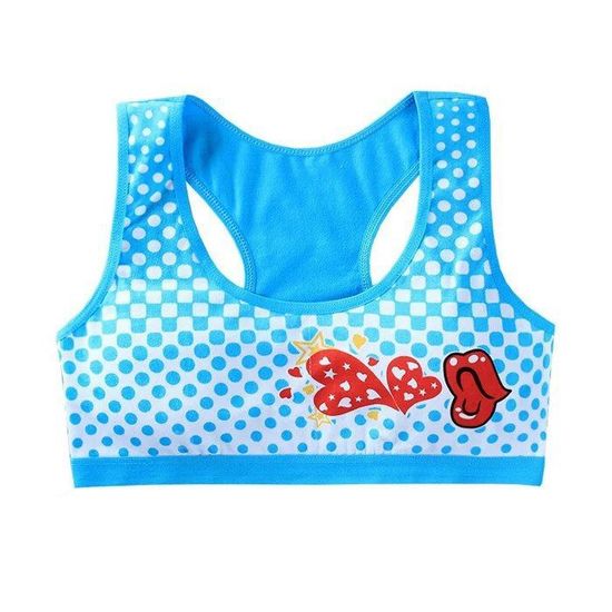 Lot De 4 Soutiens-Gorge De Sport Pour Filles 10-18 Ans - Coton Élasthanne - Sans Armature - Bretelles Réglables