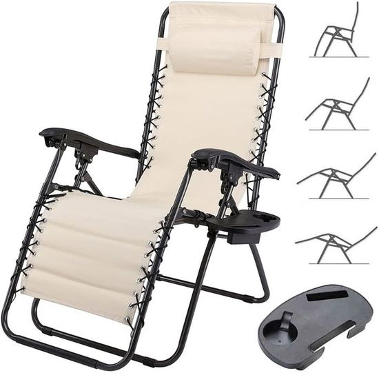 Bain De Soleil Jardin Exterieur 200x61x30/86 Cm Avec Coussin Anthracite