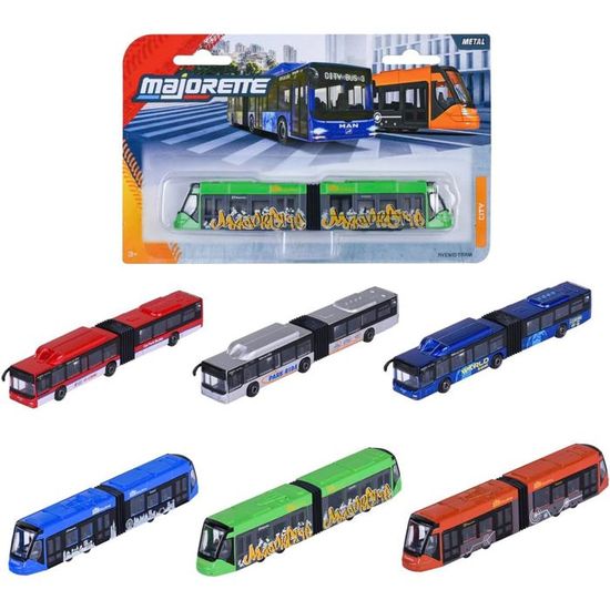 Majorette Autobús MAN City Bus – Modelo De Metal De 13 Cm, Rueda Libre, Surtido Aleatorio De 6 Diseños