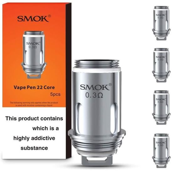Vritable Vape Pen 22 bobines - 5 en paquet - 0.3 ohm, Ce produit ne  contient pas de nicotine ou de tabac[576] - Cdiscount Au quotidien