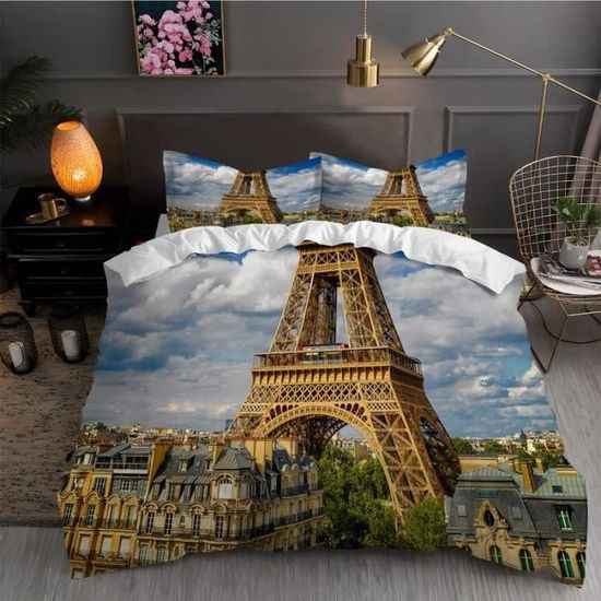 Housse De Couette 220x240 Cm Imprimé Boxe 3D - Microfibre Douce, Avec Taies D'oreiller 65x65 Cm - Parure De Lit 2 Personnes - 3